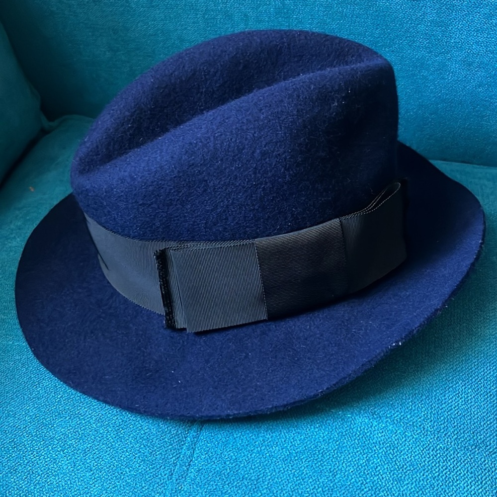 Kate Spade New York Classic Navy +Black Wide Brim Fedora